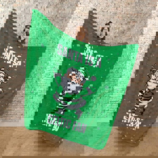 BritishmadeGifts Santa is a Celtic Football Fan - Luxury Fleece Blanket 150cm X 150cm