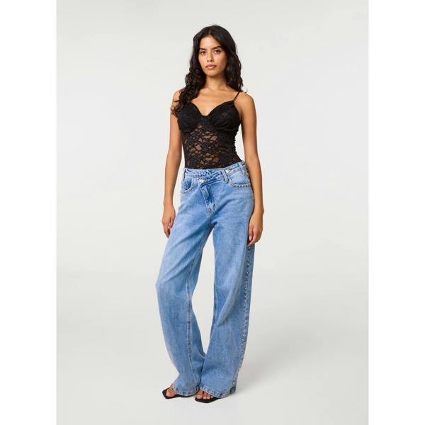 Pink Vanilla Floral Lace Detail Bodysuit