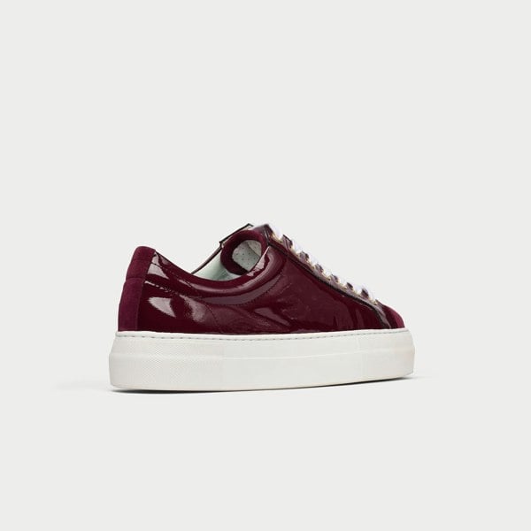 Calla Saturn Trainers - Burgundy Patent Leather & Suede