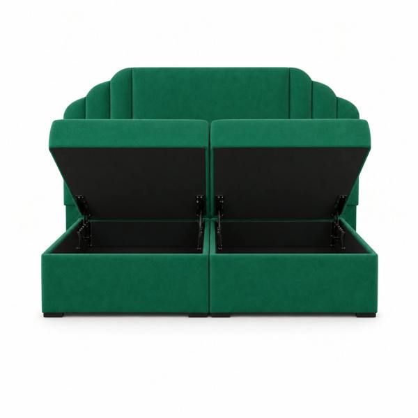 Great British Beds London Divan Ottoman Bed - Green Plush