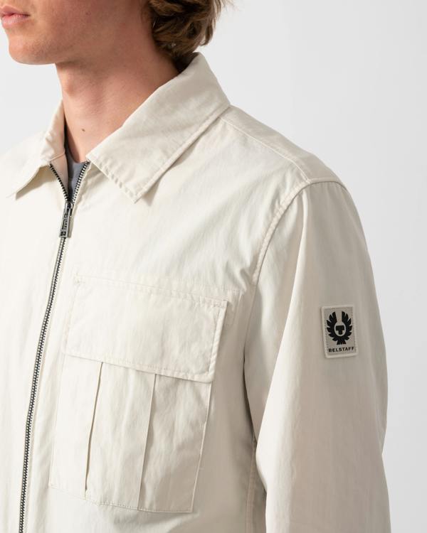 Belstaff Cargo Mens Overshirt - Silver Birch | CHO | Designer Mens Overshirts
