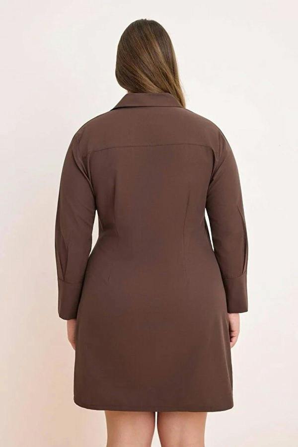 WOVCOR Mini Woven Plus Size Shirt Dress
