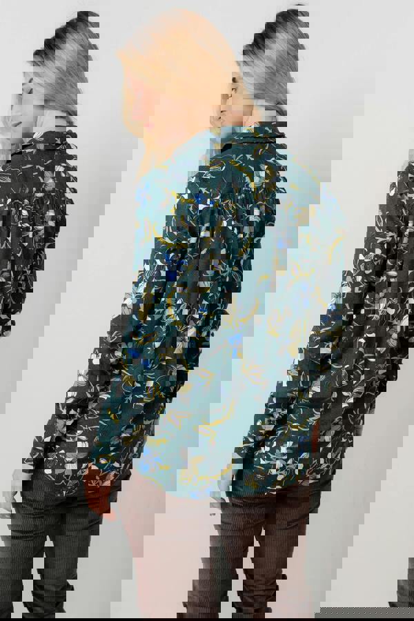 Lily & Me Beech Floral Print Shirt Green