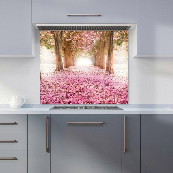 Warren Reed - Designer Pink Flower Tree Tunnel Kitchen Splashback