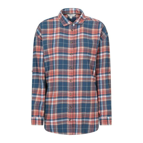 Mountain Warehouse Womens/Ladies Elm Flannel Relaxed Fit Long-Sleeved Shirt - Navy - 