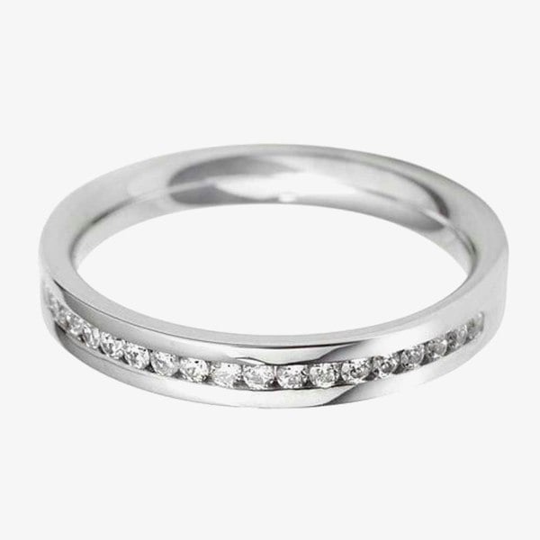T. H. Baker Platinum 2.5mm Channel Set Diamond Flat Court Wedding Ring WGH2/2.5R125PlaT HSI
