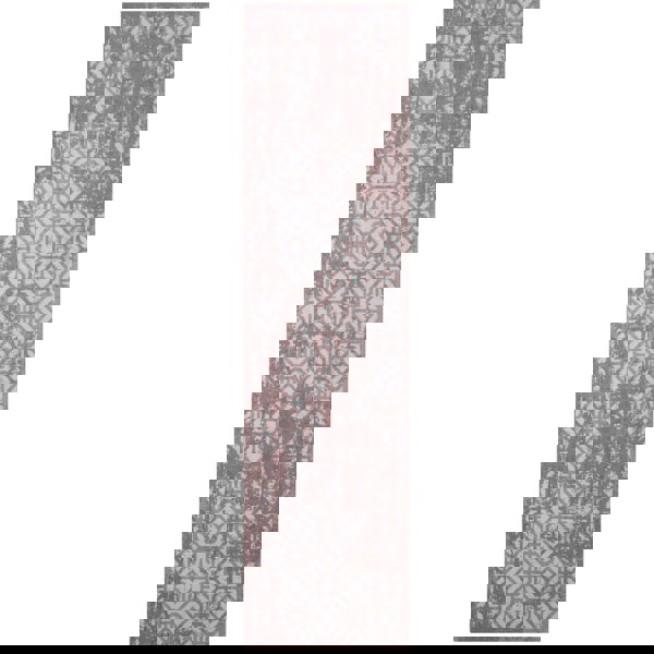 Machine Washable Flatweave Rug Geometric in Pink