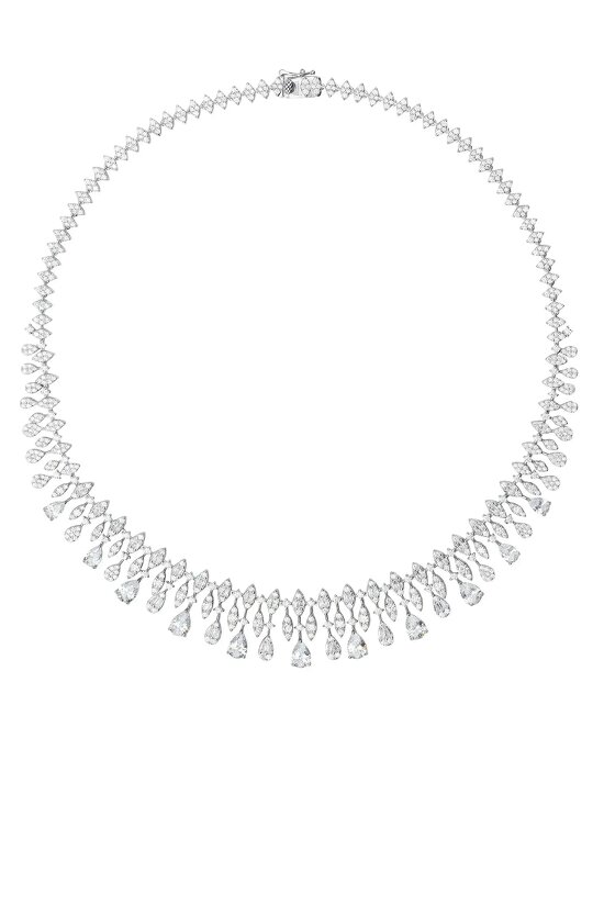 Latelita Duchess Moissanite Statement Necklace Silver