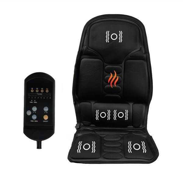 Gr8 Garden Heated Massage Seat Cushion 12V Car & Home 5 Motor Lumbar Back Heat Pad Electric