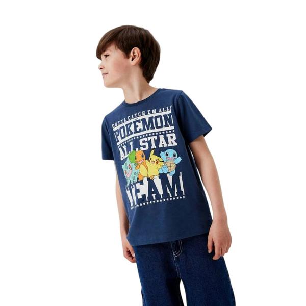 Name It Childrens/Kids Pokemon Crew Neck T-Shirt - Dark Denim - 