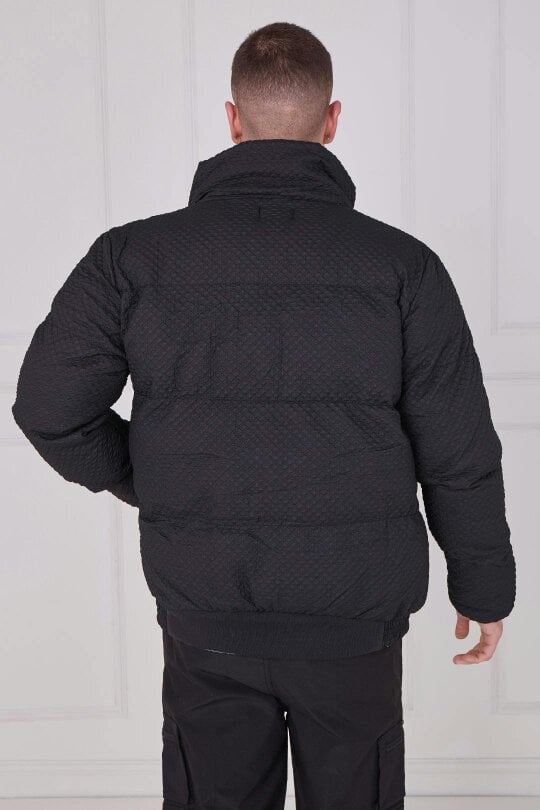 Quilted Puffer Jacket – Zip & Button Fasten