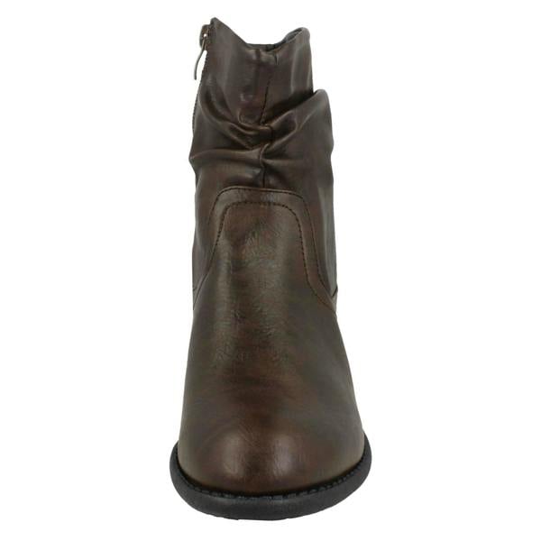 Spot On Ladies Spot On Rouched Ankle Boots