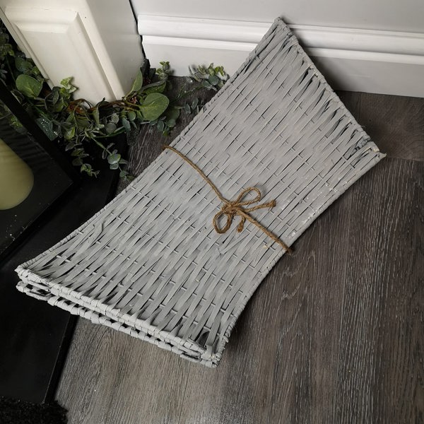 Samuel Alexander 48/70cm Samuel Alexander KD Willow Christmas Tree Skirt Wicker Rattan- Large Light Grey