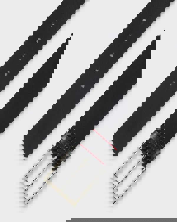 HUGO Giaspo Mens Leather Belt with Logo Keeper