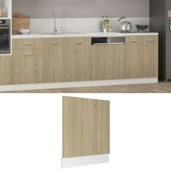 Berkfield Dishwasher Panel Sonoma Oak 59.5x3x67 cm Engineered Wood