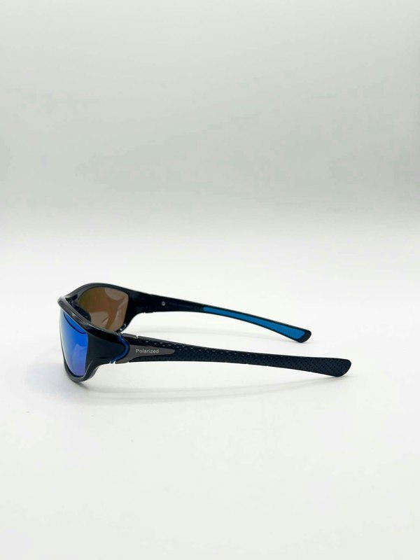 SVNX Outdoor Racer Sunglasses in Black Blue with Hard Case
