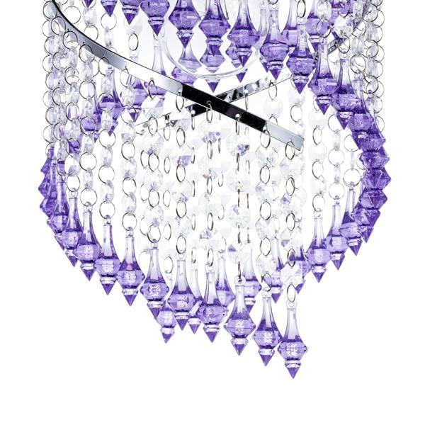 Modern Spiral Waterfall Pendant Shade with Purple and Clear Acrylic Image 8