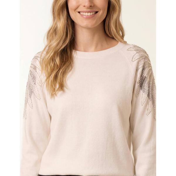 Blue Vanilla Embellished Sleeve Jumper