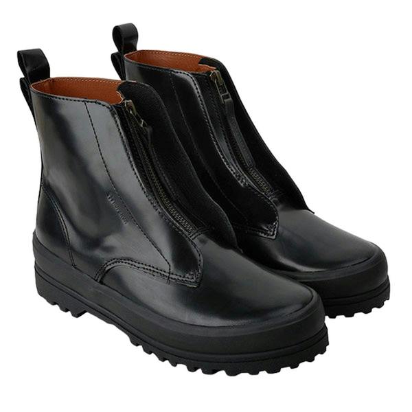 Superga Womens/Ladies 3342 Alpina Box Calf Leather Zip Ankle Boots - Total Black - 