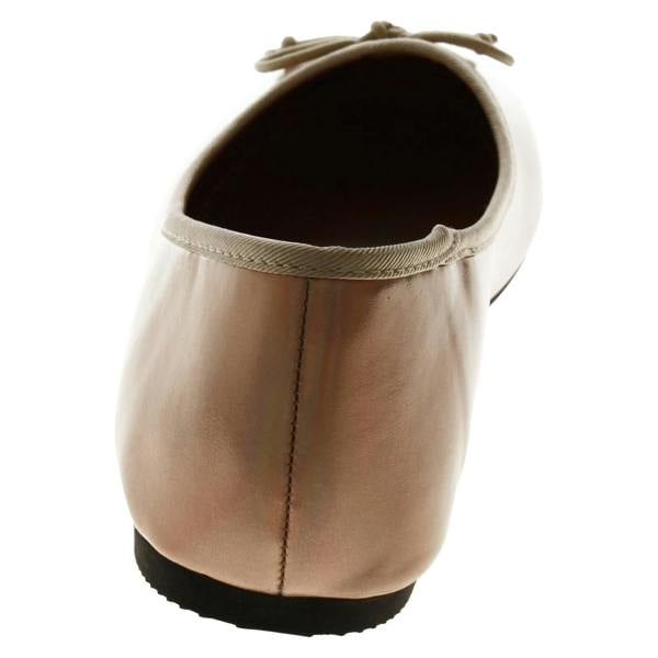 Spot On Ladies Spot On Flat Metallic Ballerina Shoes F80398