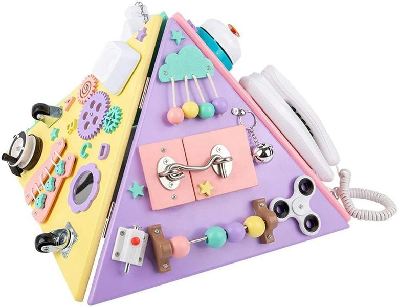 Dyzi Montessori Pyramid Sensory Board: Toddlers' Motor Skills Toy