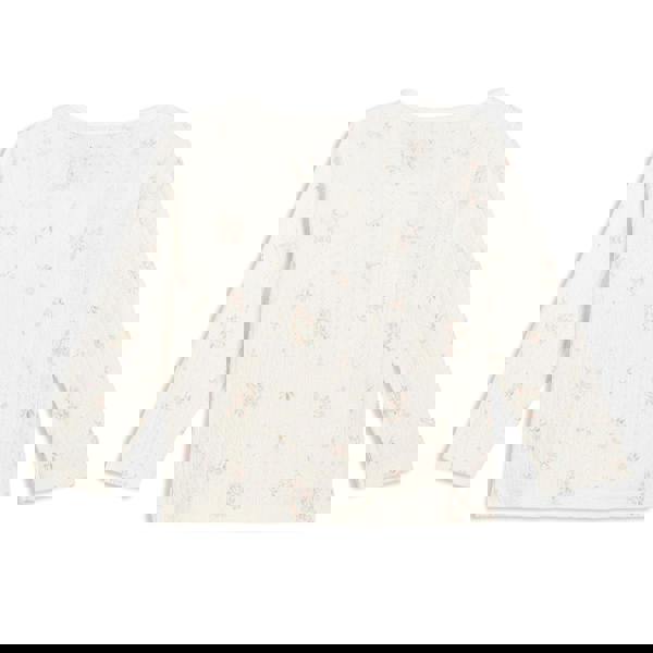 Mini Cuddles Baby Girls Floral Print 2pc Set, Off-White