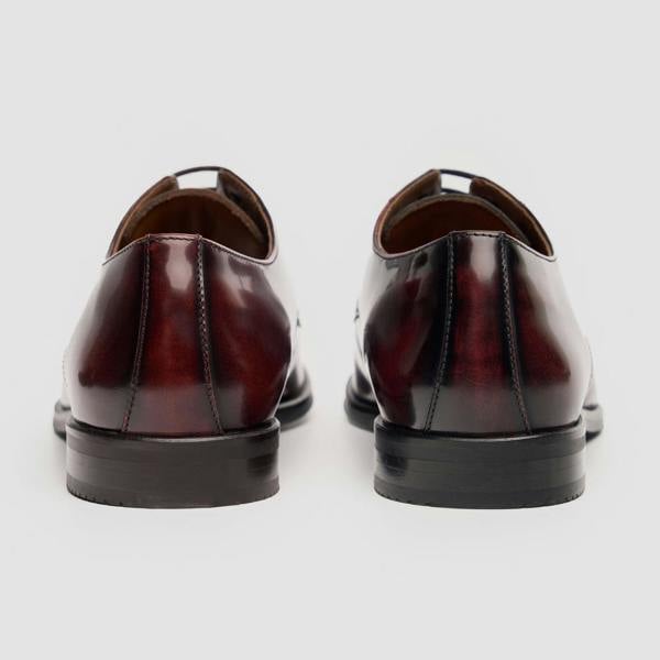 House Of Cavani Chester - Men's Burgundy High-Shine Polished Derby Shoes