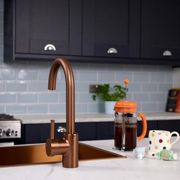 Flode Solo | Single Lever 3 in 1 Instant Boiling Tap | Brushed Copper Finish