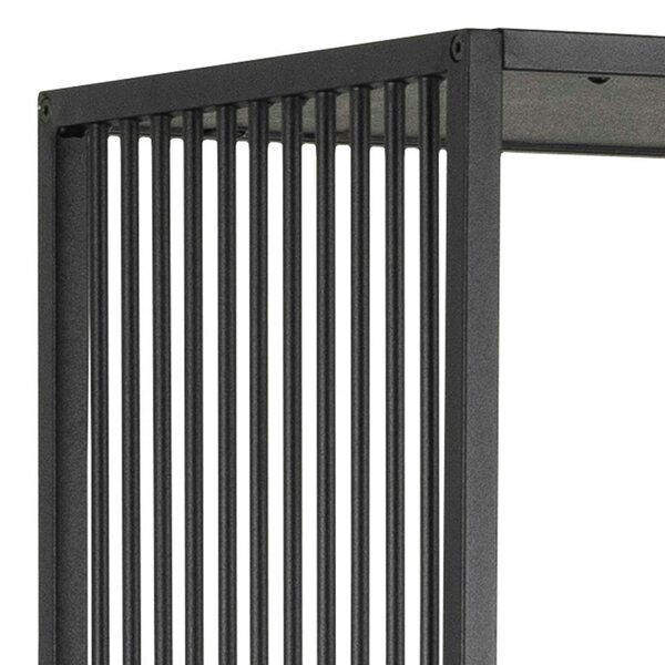 Wyld Haus Porto Tall Modern Organic Black Metal Shelving Unit Stone Effect Shelves