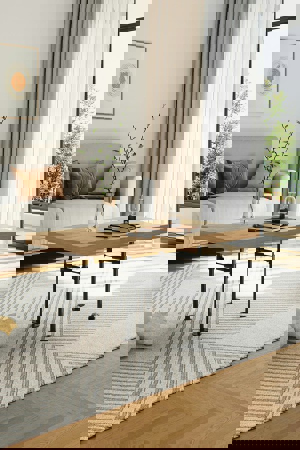 Living and Home 40cm/15.75 inch 2Pcs Black H-shaped Metal Table Legs Furniture Replacement Legs for Coffee Table