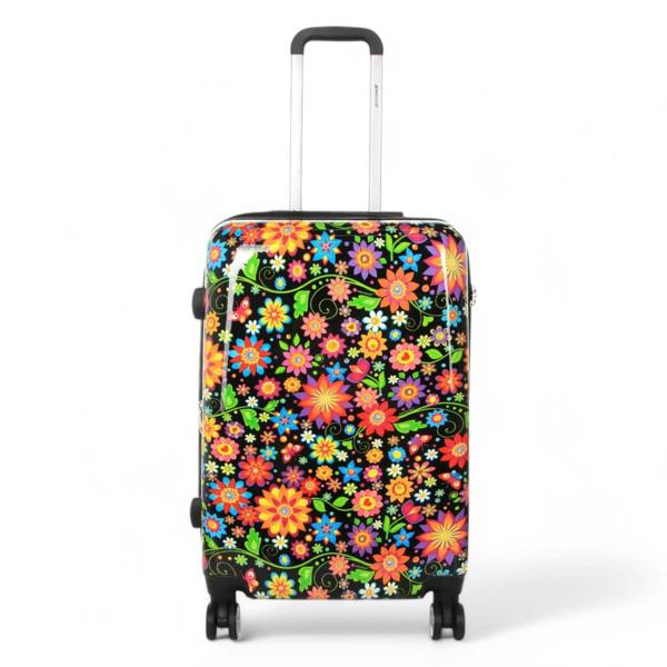 Snowball Strong Expandable Hard Shell Dual 4 Wheel Suitcase Set Print Luggage Cabin Travel Bag
