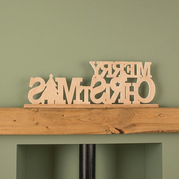 Samuel Alexander 80cm Red and Green Wooden Merry Christmas Table Top Sign