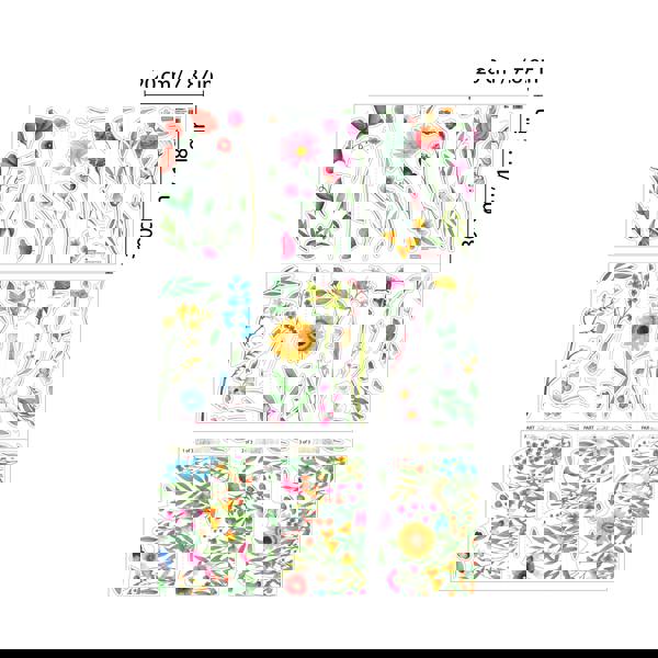 WALPLUS WSW6011 - Watercolour Wildflower Meadow Window Clings