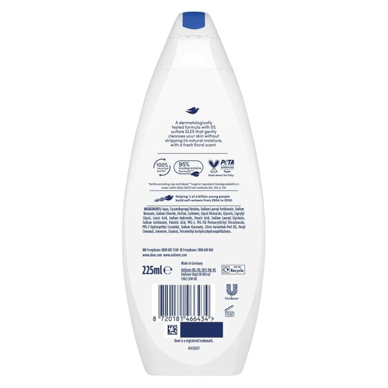 Dove Nourishing Body Wash 3 Pack, 0% Sulfate SLES Shower Gel, 225ml