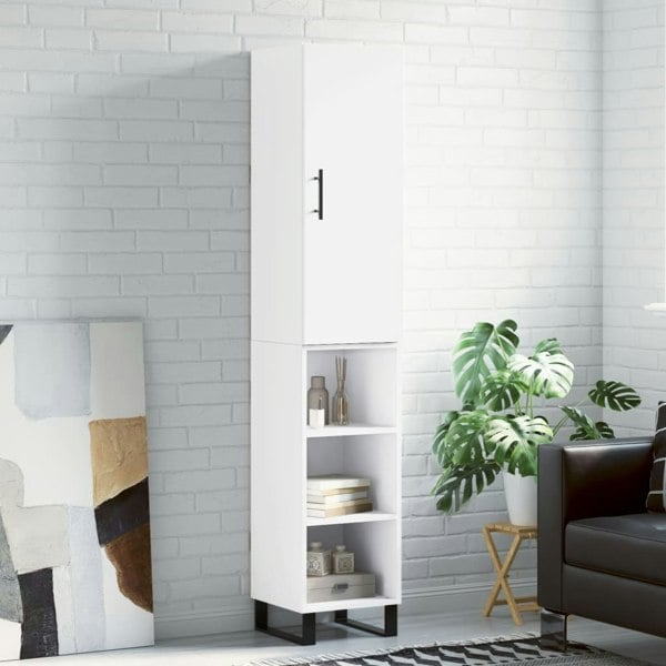 Berkfield Highboard White 34.5x34x180 cm Engineered Wood