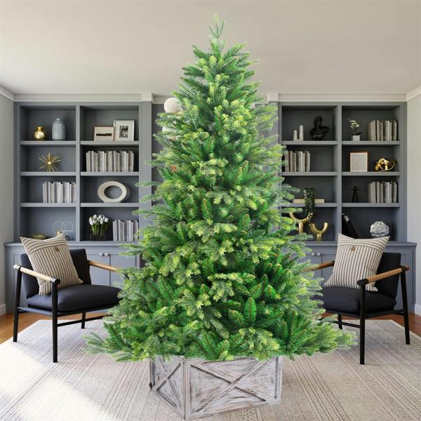 45x43x25cm Foldable Wooden Christmas Tree Collar in Distressed White image 5