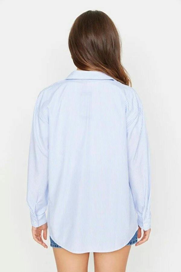WOVCOR Striped Woven Shirt with Pocket Detail