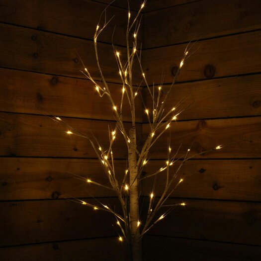 Samuel Alexander 2.4m (8ft) Indoor Outdoor Christmas Lit Birch Tree with 136 Warm White LEDs