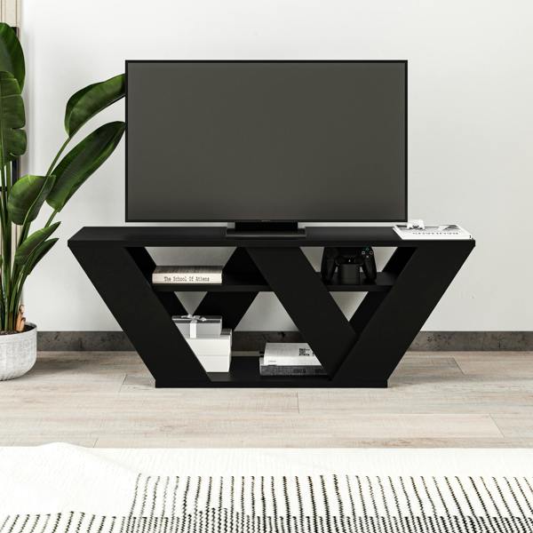 Decortie Pipralla Modern TV Stand Unit with Shelves for Up to 43" TVs 110cm
