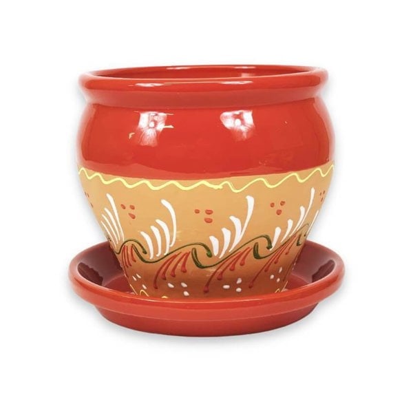 Verano Spanish Ceramics Bola Plant pot - Inca Red