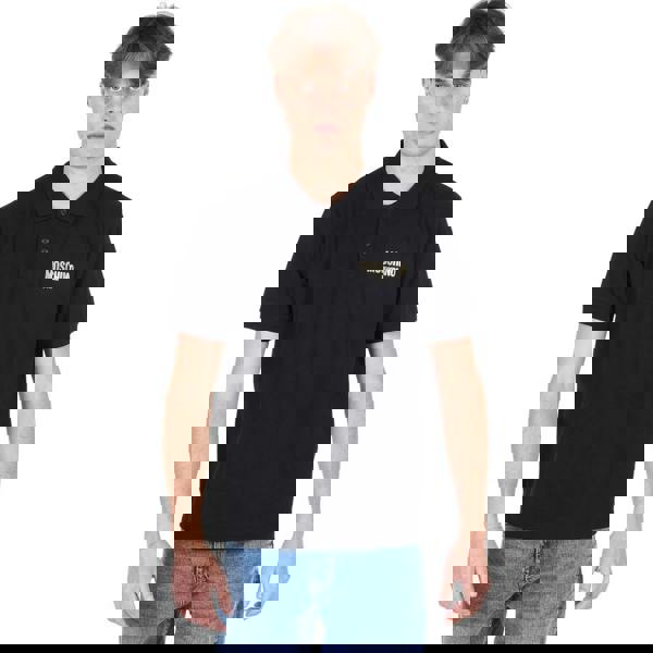 Moschino Unisex Adult Logo Cotton Polo Shirt - Black - 