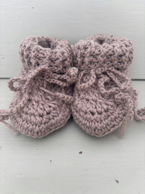 Gooseberry Fool Wool Baby Booties - Sand - 6-12