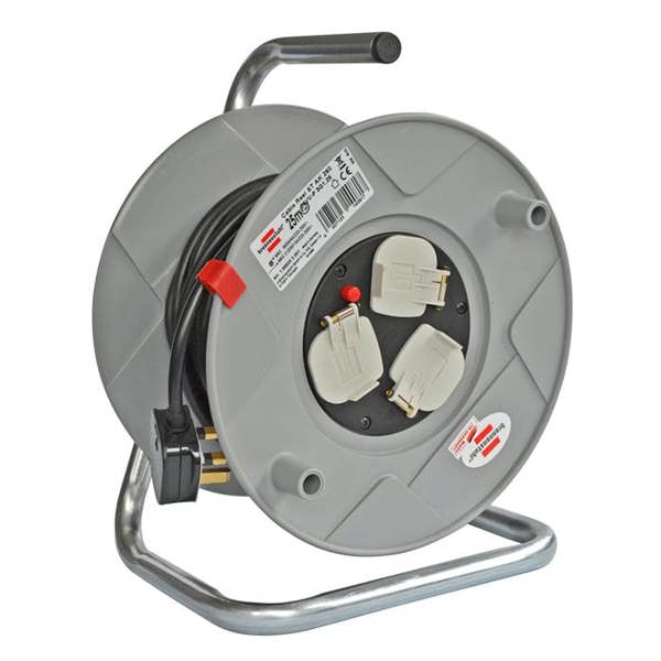 Brennenstuhl Cable Reel - Heavy Duty 25 Metre Cable Reel - Thermal Cut-Out - 1098253001