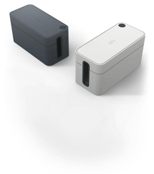 Durable CAVOLINE Cable Management Box Organiser Wire Tidy | Small | Grey