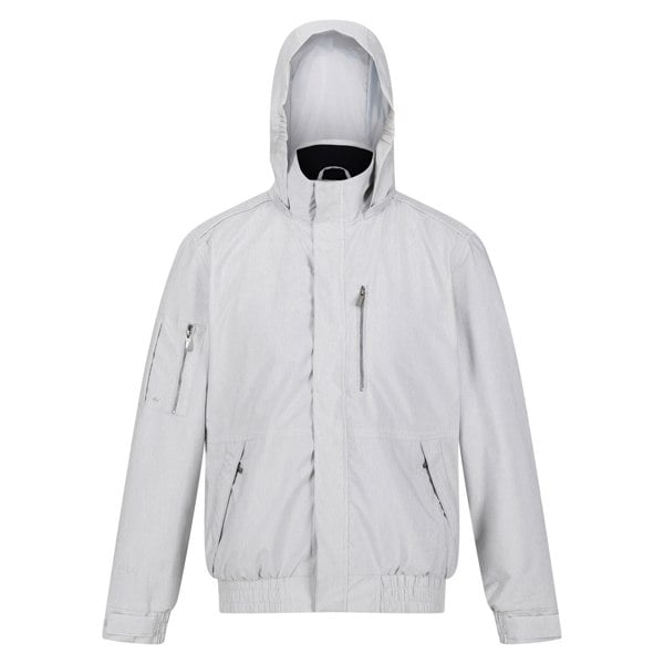 Regatta Mens Feelding Linear Waterproof Bomber Jacket - Silver Grey