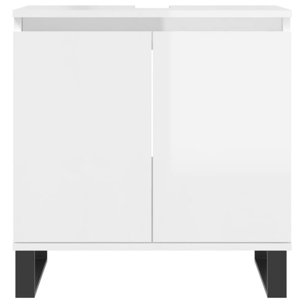 Berkfield Bathroom Cabinet High Gloss White 58x33x60 cm Engineered Wood
