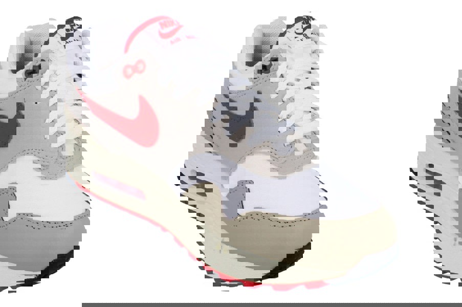 Nike Air Max 1 Mens Trainers Hf4312  100 - White University Red Cream 100 - Photo 3