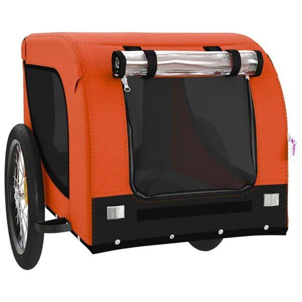 Berkfield Dog Bike Trailer Orange and Black Oxford Fabric and Iron
