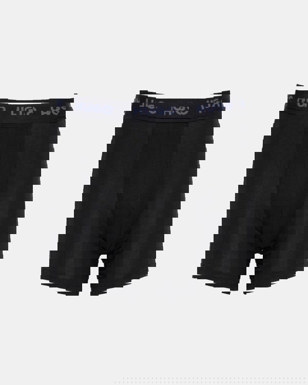 HUGO Mens 3 Pack Boxer Briefs With Logo Waistbands - Black 006 blue logo