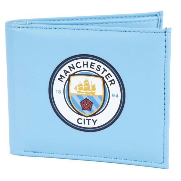 Manchester City FC Crest PU Wallet - Sky Blue/White